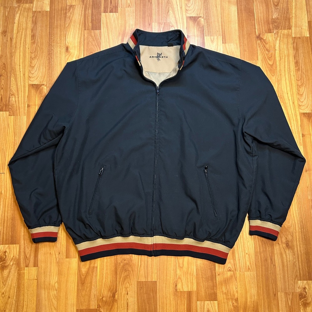 Vintage Ashworth Golf Jacket Mens XL Full Zip Windbreaker AWS Weather Systems